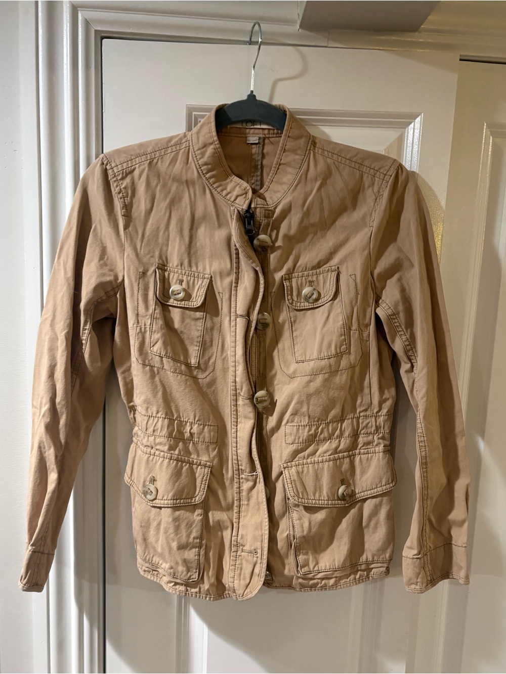 Beige Utility Jacket - Casual Women's Field Coat